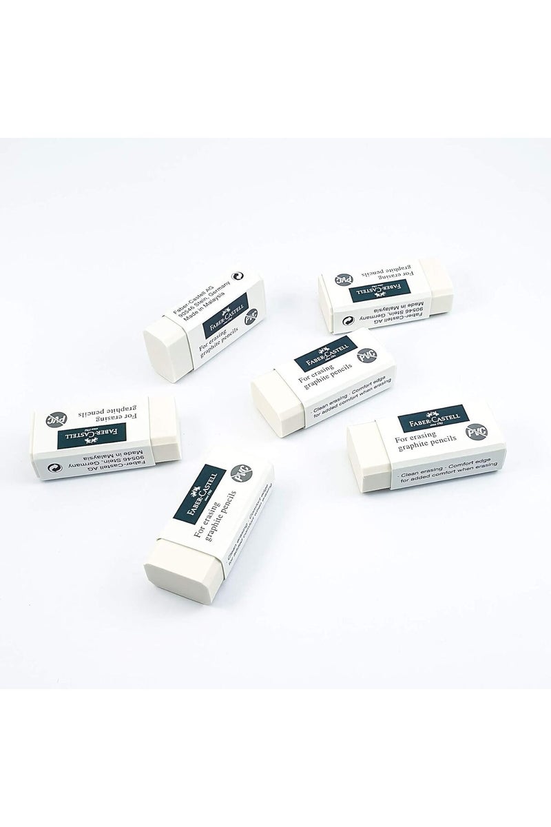 FABER-CASTELL ممحاة فابر-كاستل خالية من PVC متوسطة - 06 قطع - Image 1